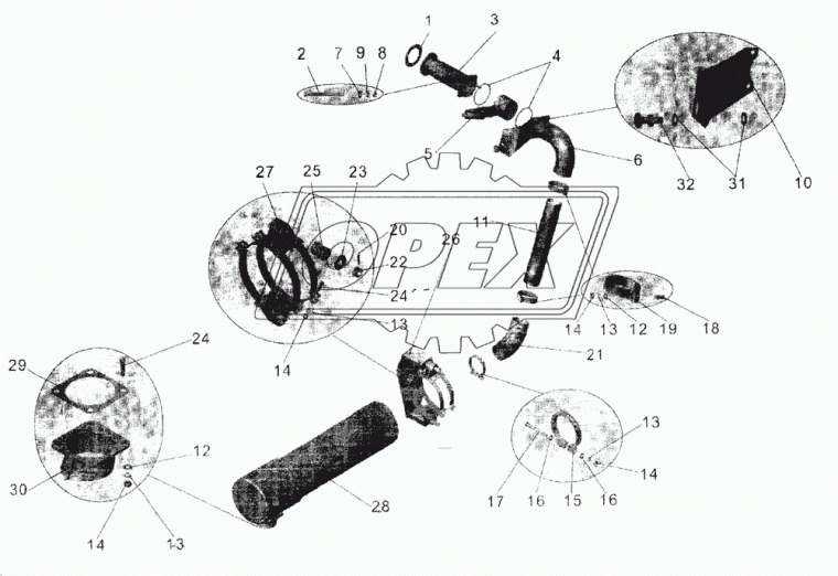 152-1203222 Труба кривая (сталь) ф110 L=260 приемная МАЗ